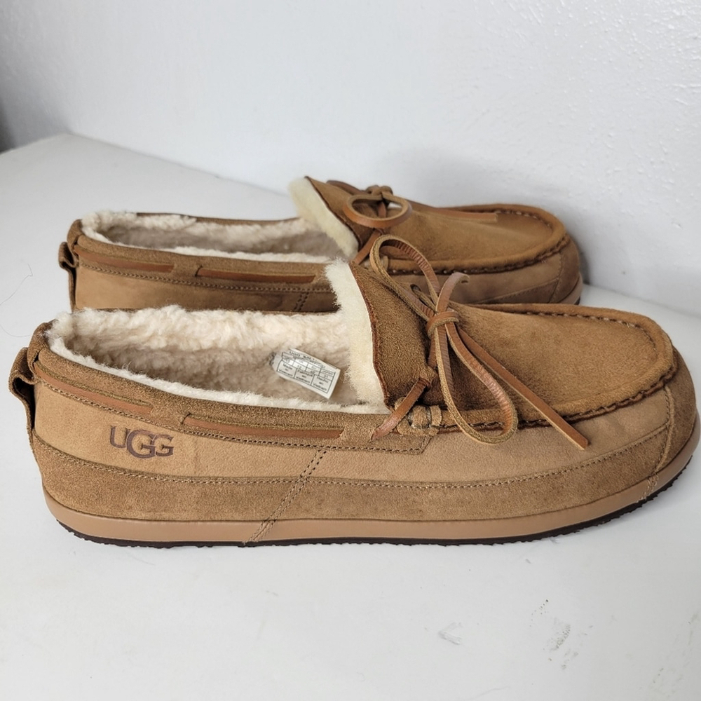 Ugg Parkdale Moc Toe Moccasin Houseshoes in Chestnut Men's Size 13 - Picture 3 of 11